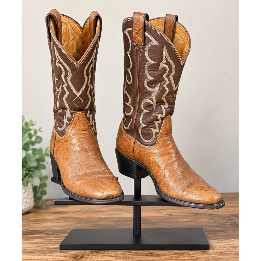 Tony Lama Mens Brown Leather Western Cowboy Boots Style H9367 Size 10